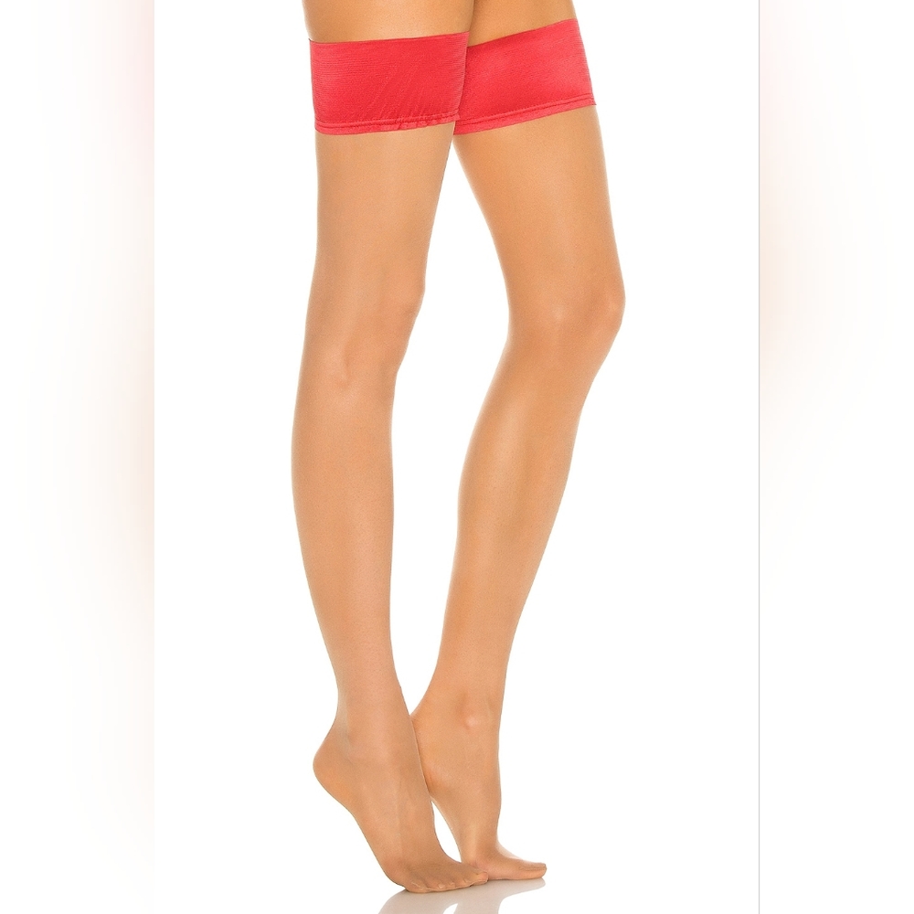 Bluebella Hold Up Stocking in Nude Red New
